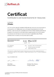 Certificat Reffnet 7Peaks 2021